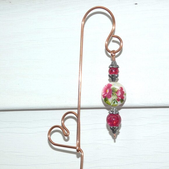 Copper Heart Plant Stake for Indoor or Outdoor Plant Decoration, Yard Art, - Picture 11 of 12